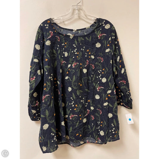 Top Long Sleeve By Clothes Mentor In Navy, Size: 3x
