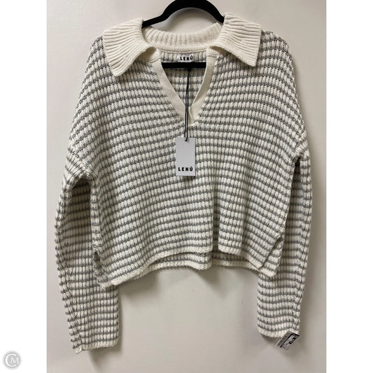 Sweater By Clothes Mentor In Cream & Grey, Size: L