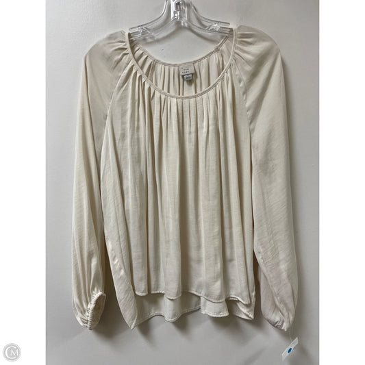 Top Long Sleeve By A New Day In Cream, Size: L