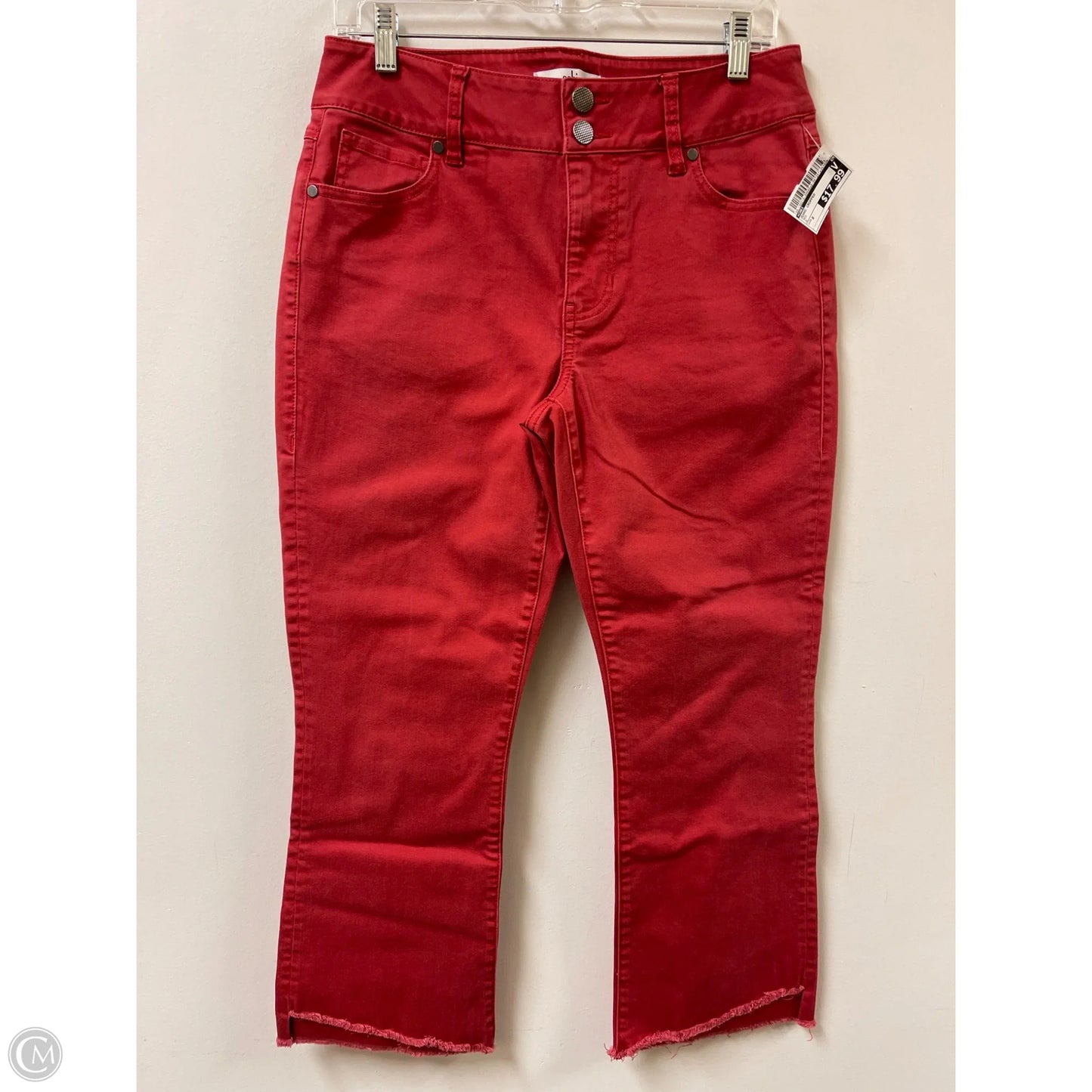 Jeans Cropped By Cabi In Red, Size: 8