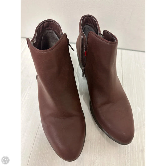 Boots Ankle Heels By Esprit In Brown, Size: 6