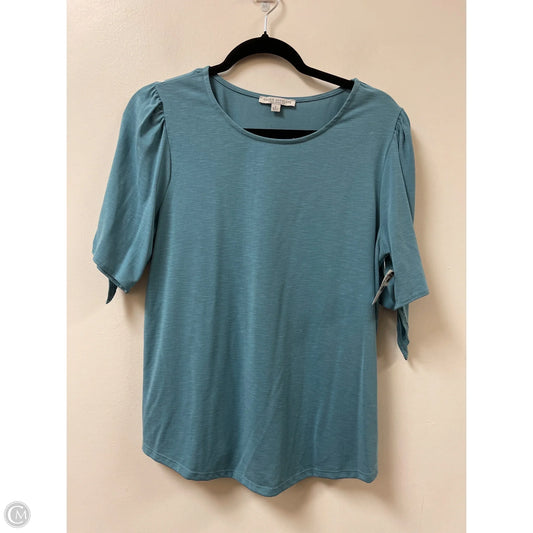 Top Short Sleeve By Green Envelope In Blue, Size: L