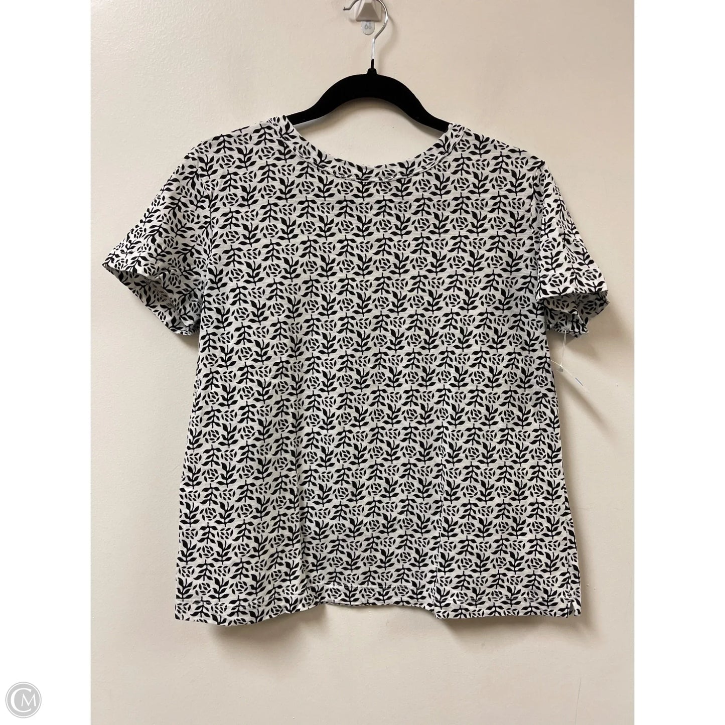 Top Short Sleeve By Loft In Black & White, Size: M