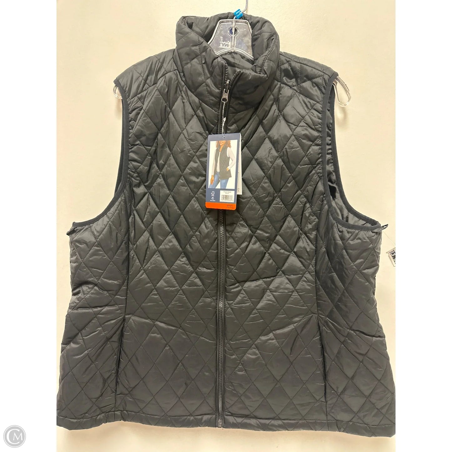 Vest Puffer & Quilted By Lands End In Black, Size: 1x