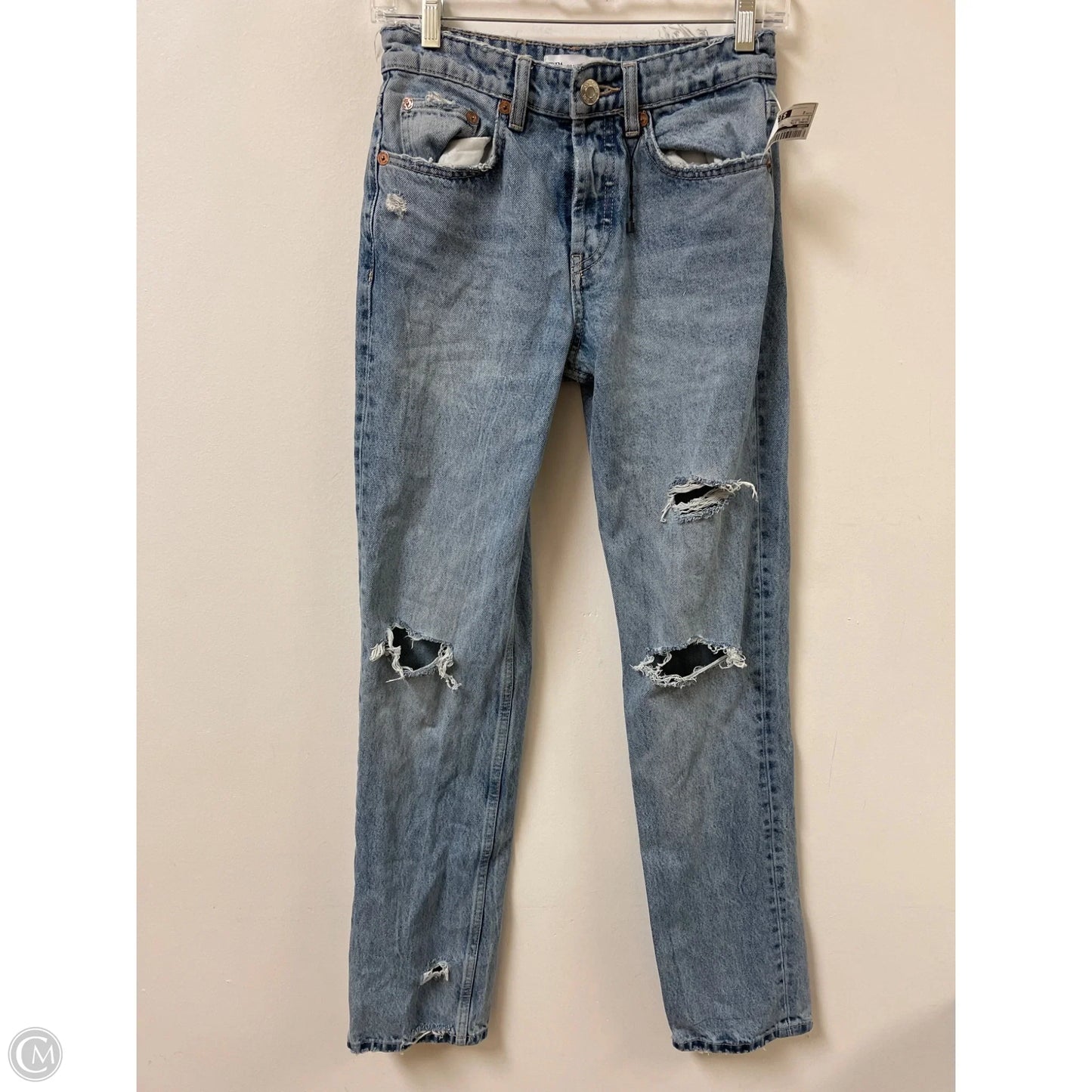 Jeans Straight By Zara In Blue Denim, Size: 2
