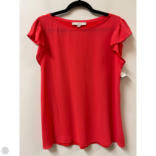 Top Short Sleeve By Loft In Red, Size: M