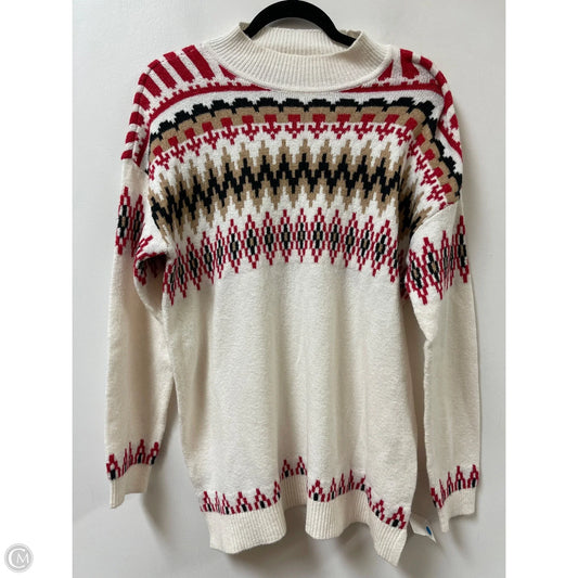 Sweater By Loft In Red & White, Size: L