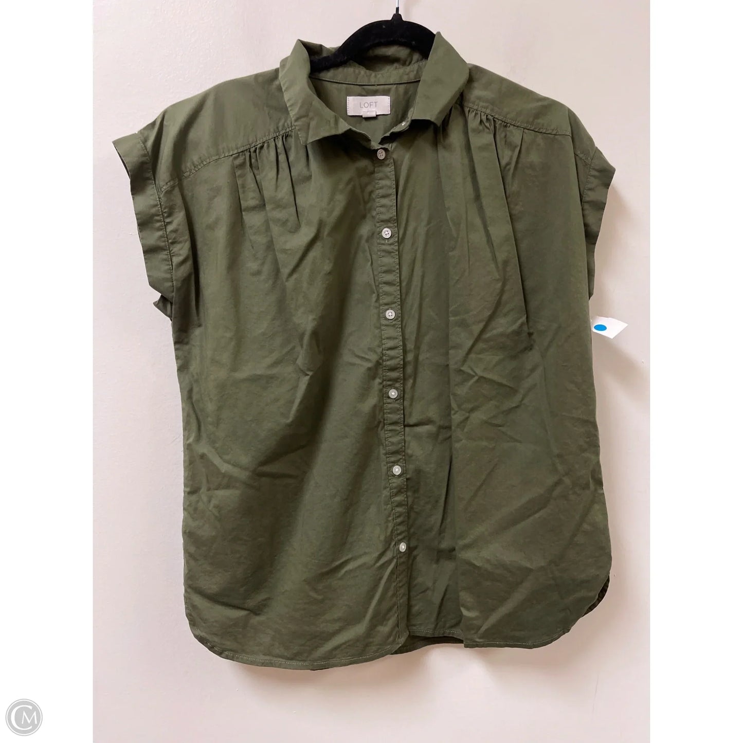 Blouse Short Sleeve By Loft In Green, Size: S
