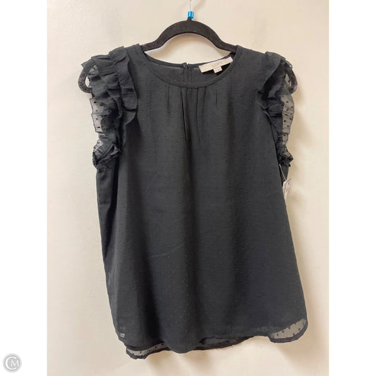 Top Sleeveless By Loft In Black, Size: S