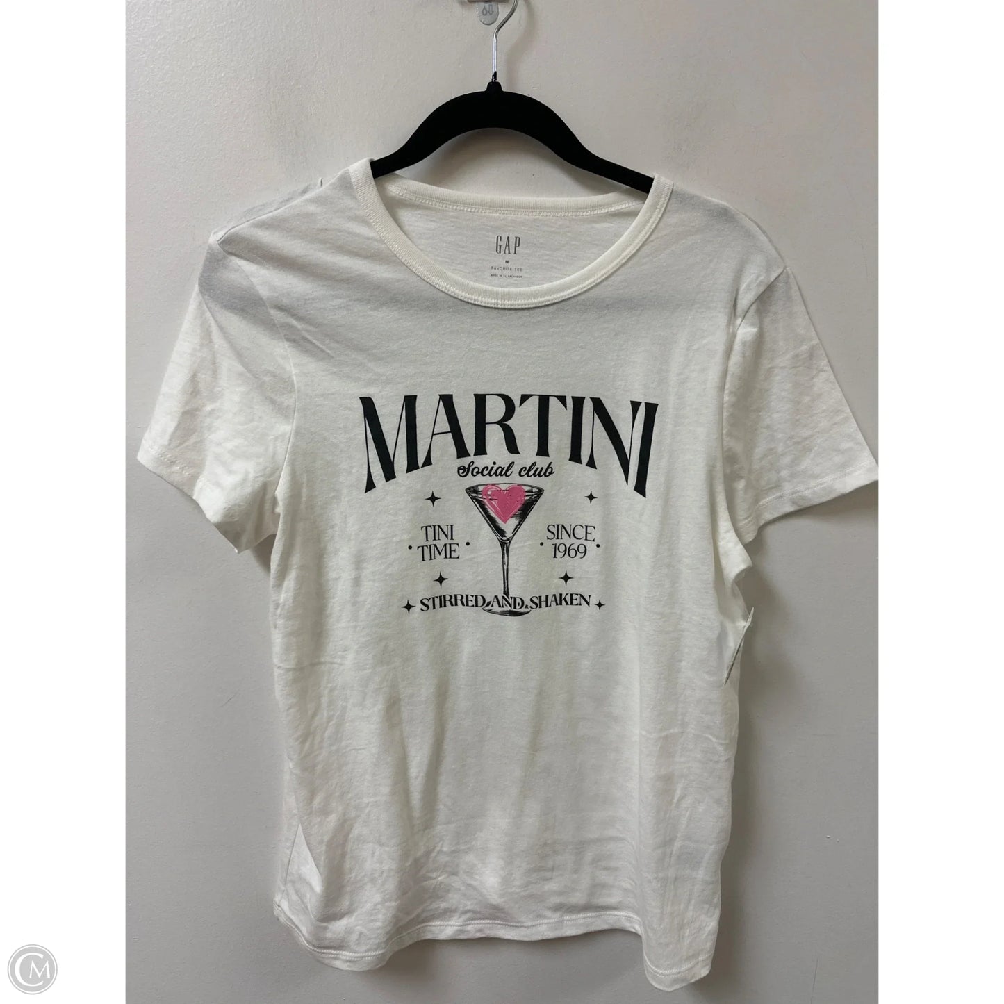 Top Short Sleeve By Gap In White, Size: M