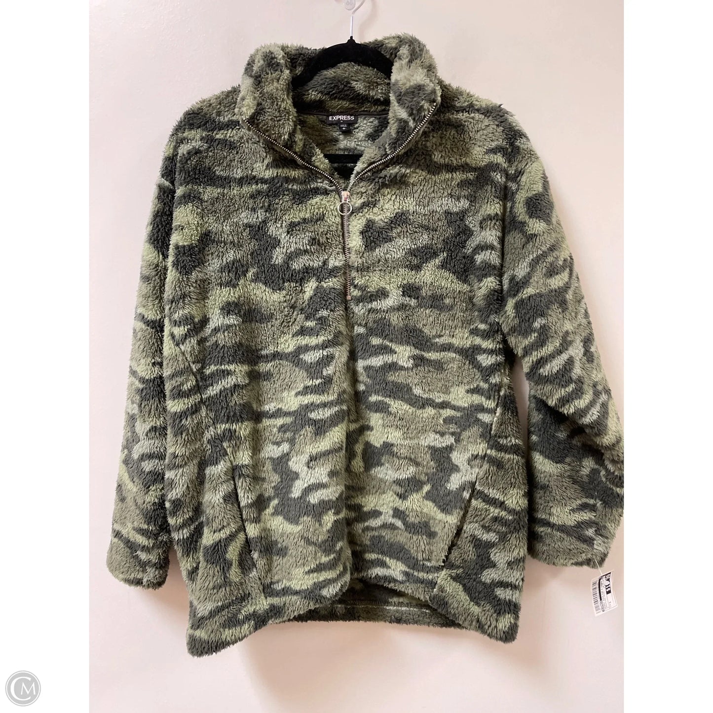 Jacket Faux Fur & Sherpa By Express In Camouflage Print, Size: S