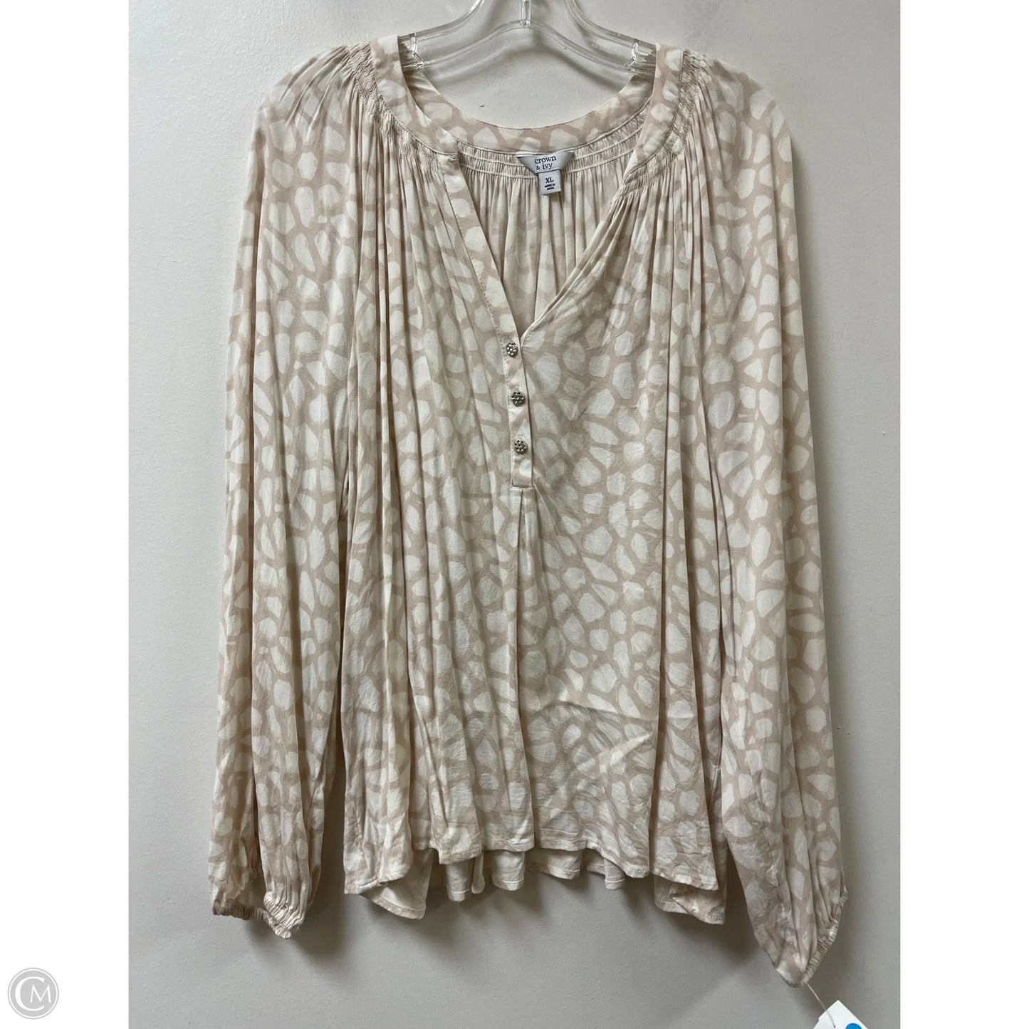 Top Long Sleeve By Crown And Ivy In Animal Print, Size: Xl