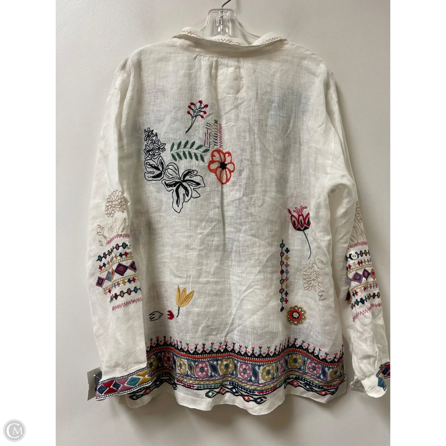 Blouse Long Sleeve By Johnny Was In Multi-colored, Size: M