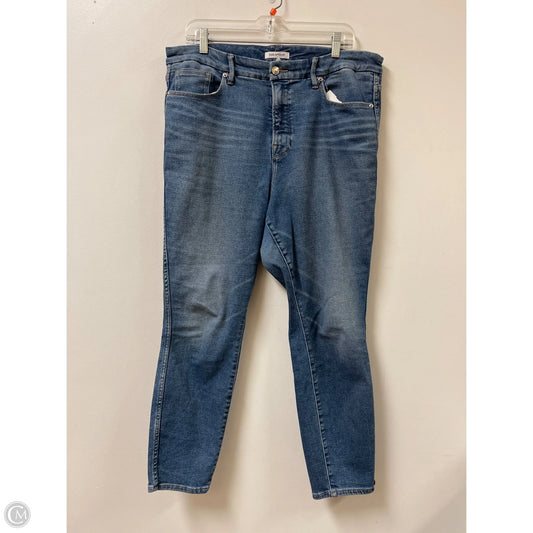 Jeans Straight By Good American In Blue Denim, Size: 16