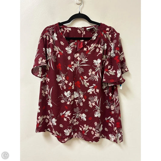 Top Short Sleeve By Liz Claiborne In Red, Size: Xl