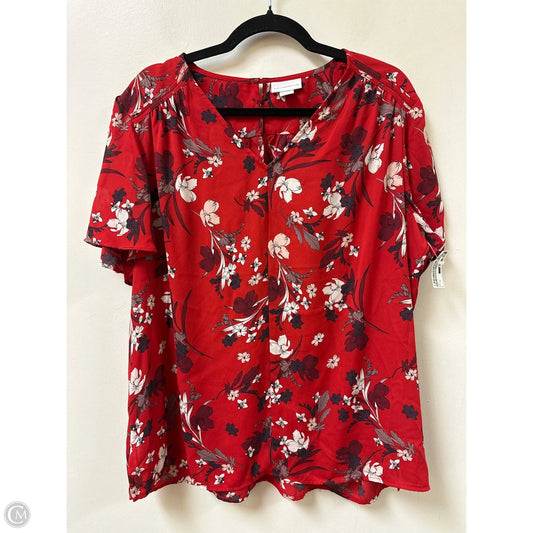 Top Short Sleeve By Liz Claiborne In Red, Size: Xl