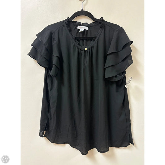 Top Short Sleeve By Liz Claiborne In Black, Size: Xl