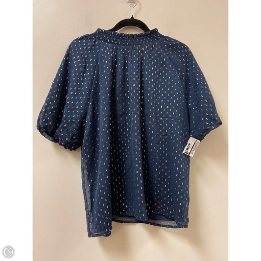 Top Short Sleeve By Loft In Blue, Size: L