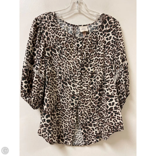 Blouse Short Sleeve By Knox Rose In Animal Print, Size: M