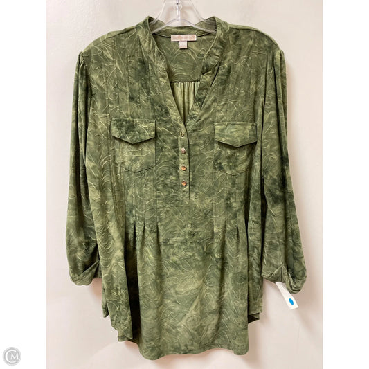 Blouse Long Sleeve By Westport In Green, Size: L