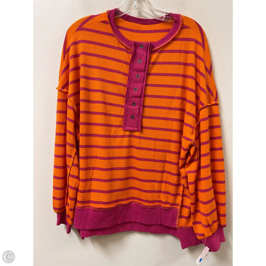 Top Long Sleeve By Clothes Mentor In Orange & Pink, Size: S