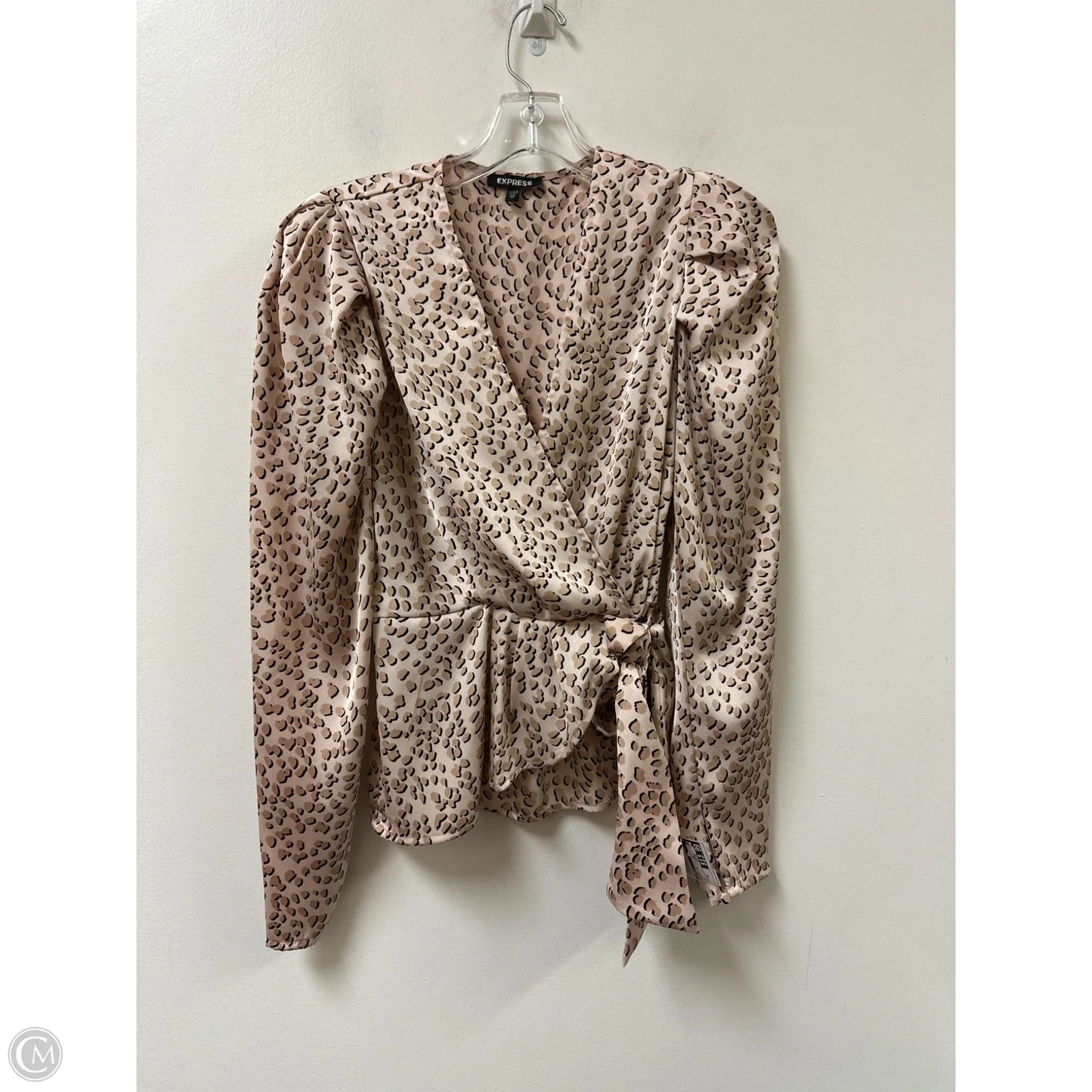 Blouse Long Sleeve By Express In Pink, Size: Xs