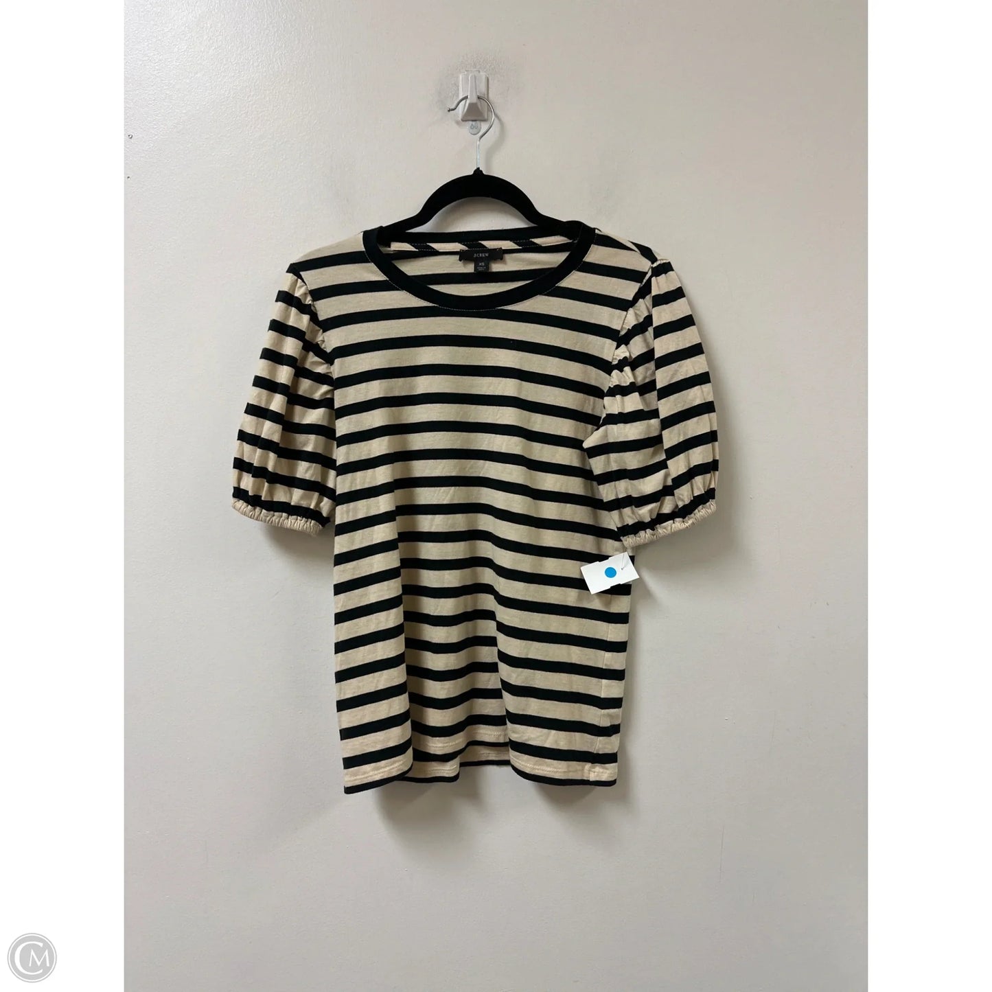 Top Short Sleeve By J. Crew In Black & Cream, Size: Xs