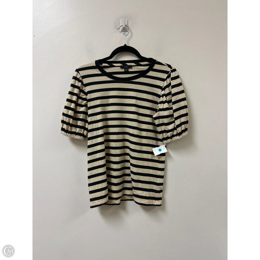 Top Short Sleeve By J. Crew In Black & Cream, Size: Xs