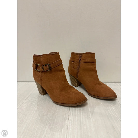 Boots Ankle Heels By Express In Brown, Size: 7