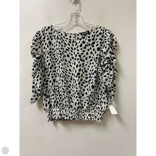 Top Long Sleeve By Express In Black & White, Size: L
