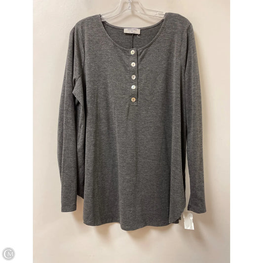 Top Long Sleeve By Zenana In Grey, Size: Xl