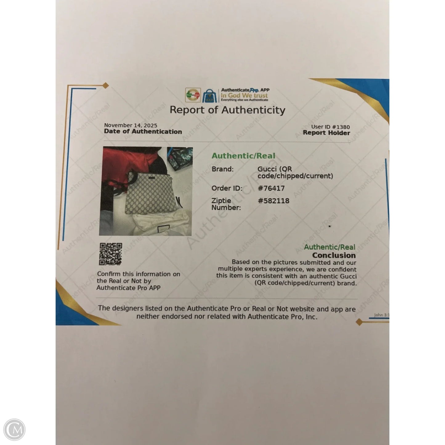 Crossbody Luxury Designer By Gucci, Size: Medium