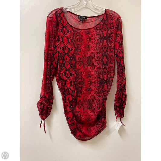 Top Long Sleeve By Inc In Red, Size: L