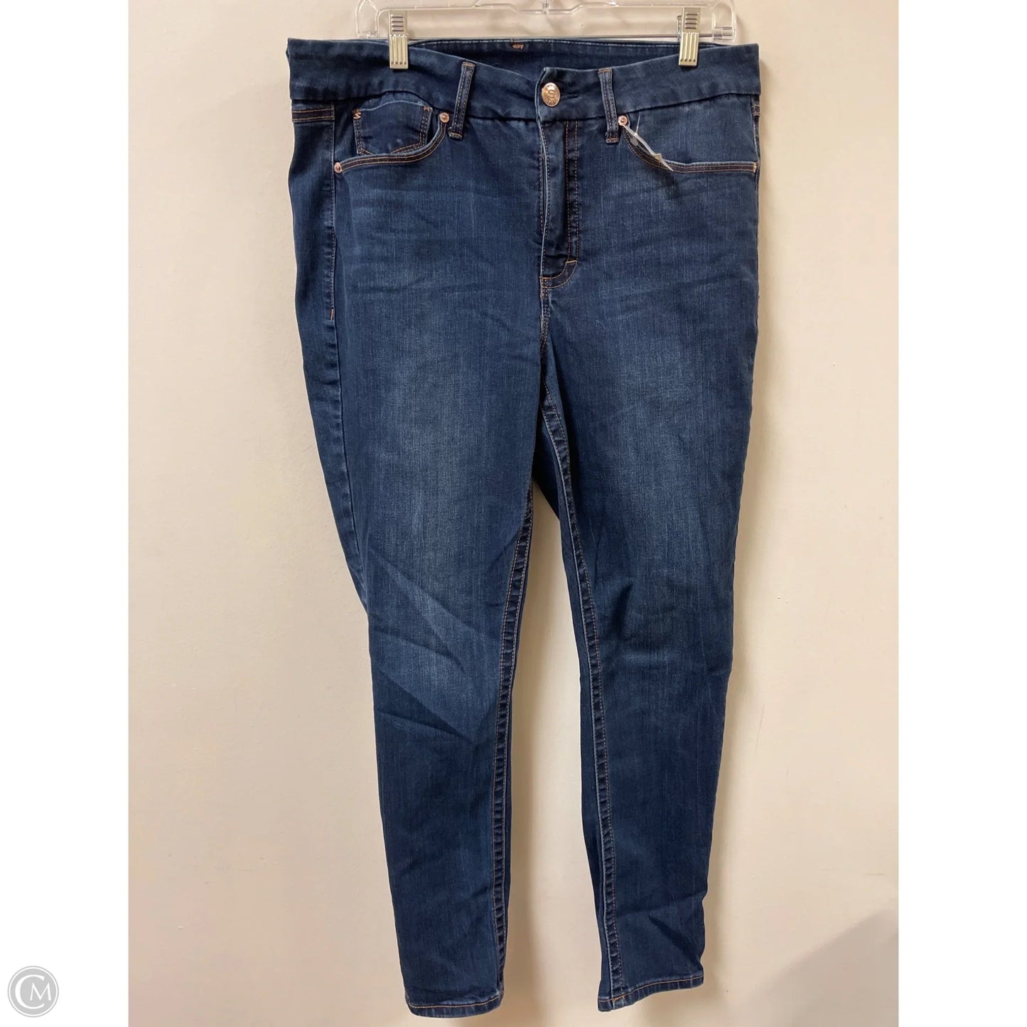 Jeans Skinny By Seven 7 In Blue Denim, Size: 14