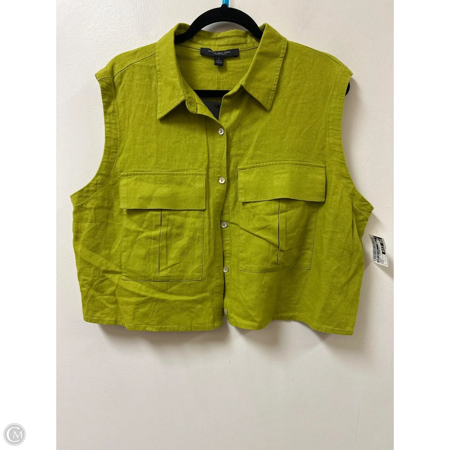 Blouse Sleeveless By Marc New York In Green, Size: L