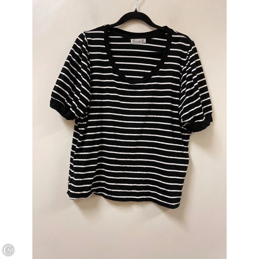 Top Short Sleeve By 89th And Madison In Black & White, Size: 1x