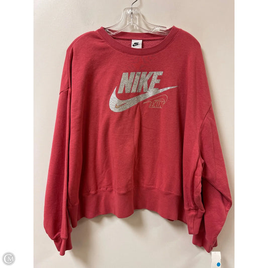 Athletic Sweatshirt Crewneck By Nike In Pink, Size: 2x