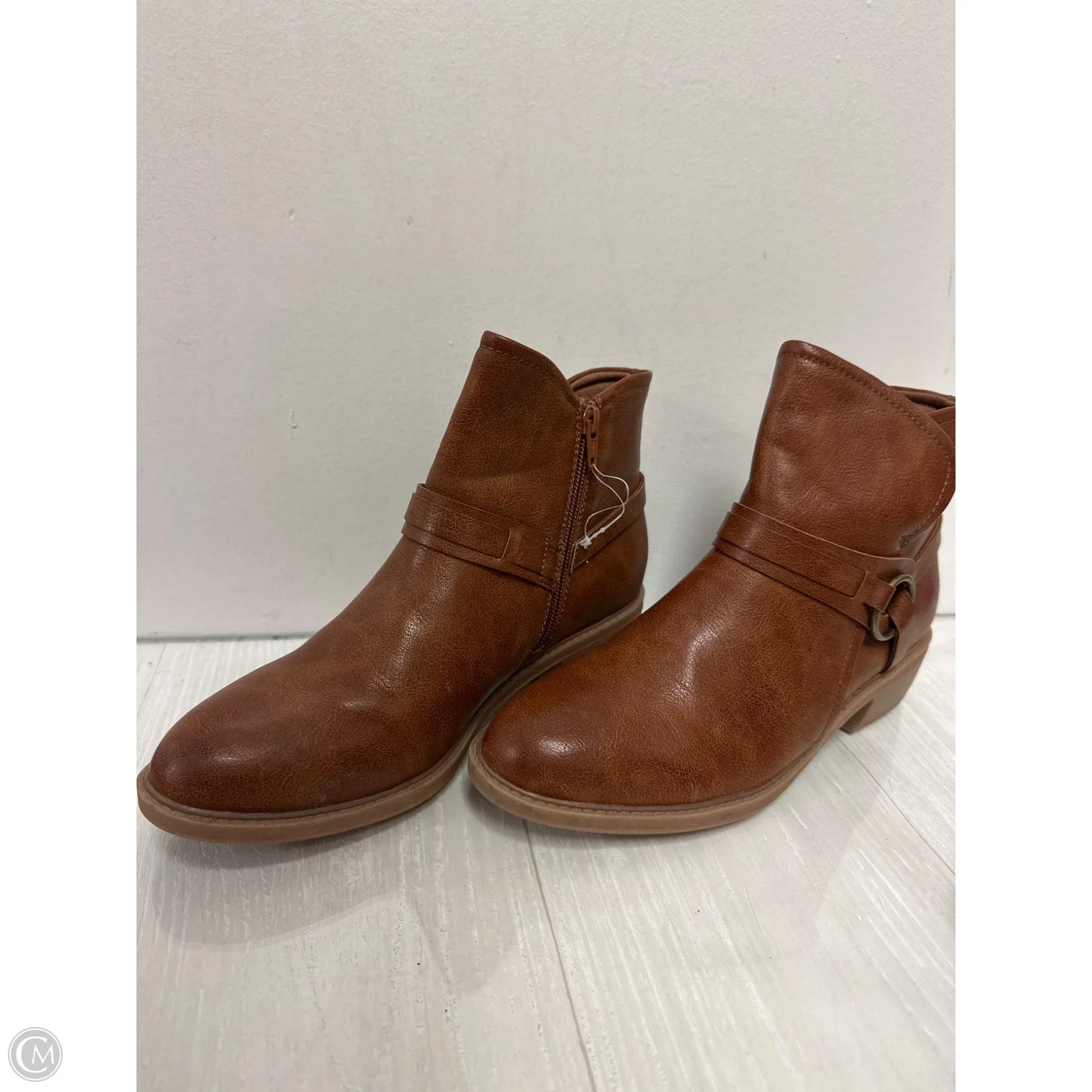Boots Ankle Heels By Clothes Mentor In Brown, Size: 9