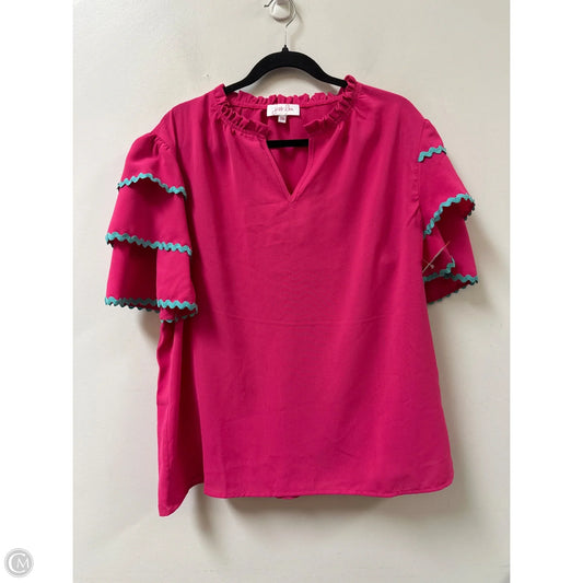 Top Short Sleeve By Jess Lea In Pink, Size: 2x
