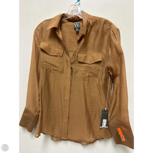 Blouse Long Sleeve By Worthington In Brown, Size: S