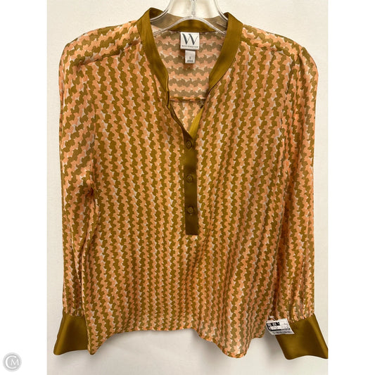 Top Long Sleeve By Worthington In Gold & Pink, Size: S