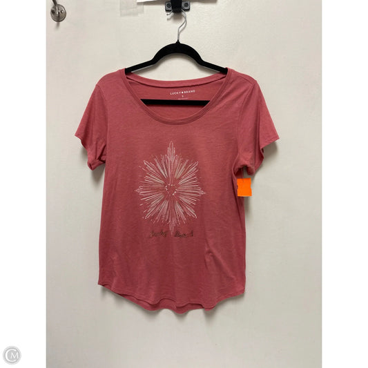 Top Short Sleeve By Lucky Brand In Red, Size: S
