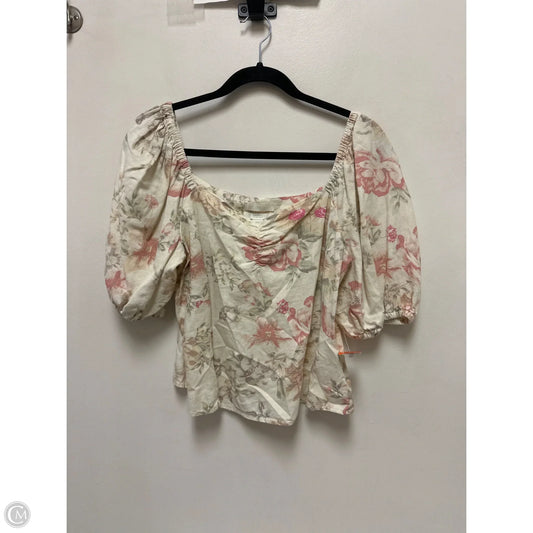 Top Short Sleeve By H&m In Floral Print, Size: M