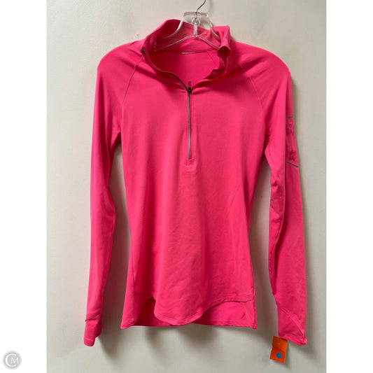Athletic Top Long Sleeve Collar By Under Armour In Pink, Size: S