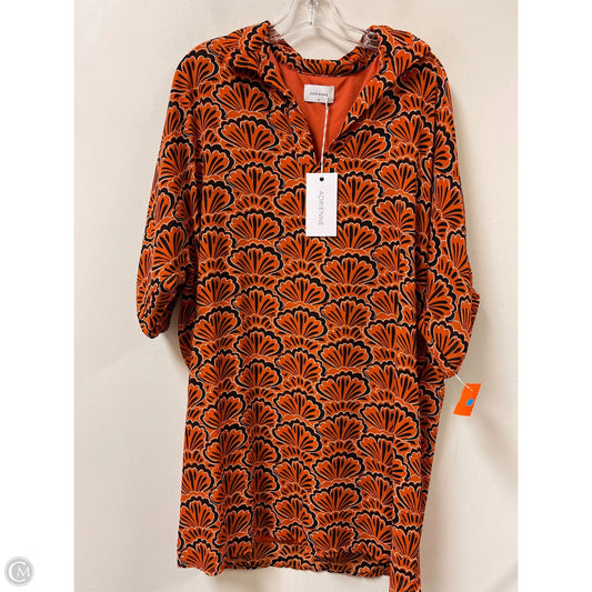 Dress Casual Midi By Adrienne In Black & Orange, Size: 1x