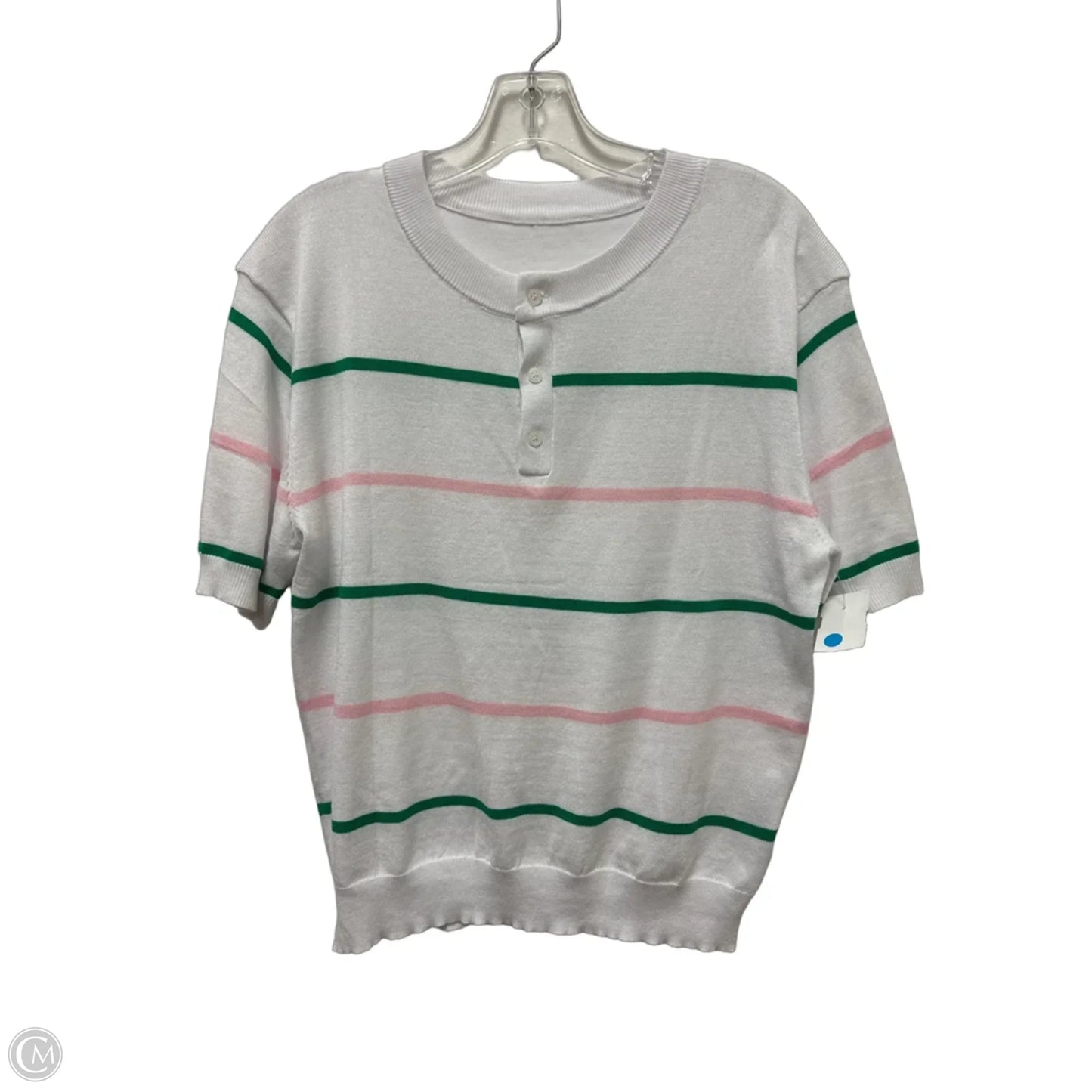 Sweater Short Sleeve By Clothes Mentor In White, Size: M