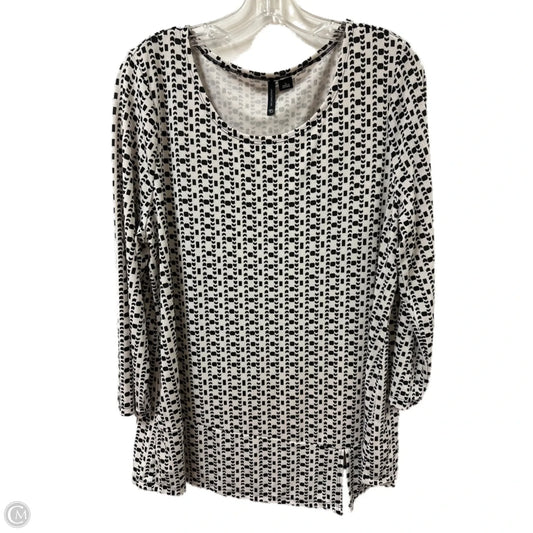 Top Long Sleeve By New Directions In White, Size: L