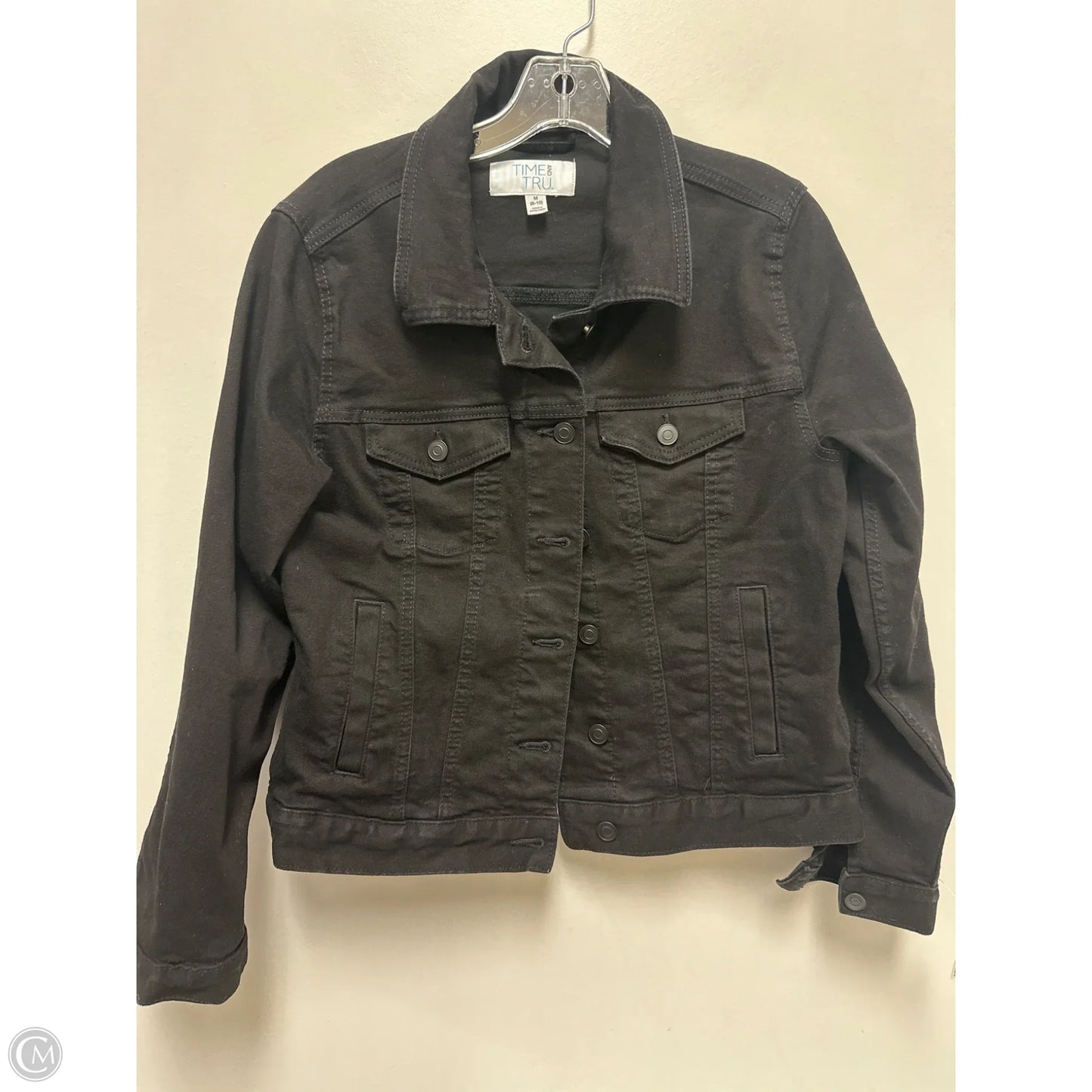 Jacket Denim By Time And Tru In Black, Size: M