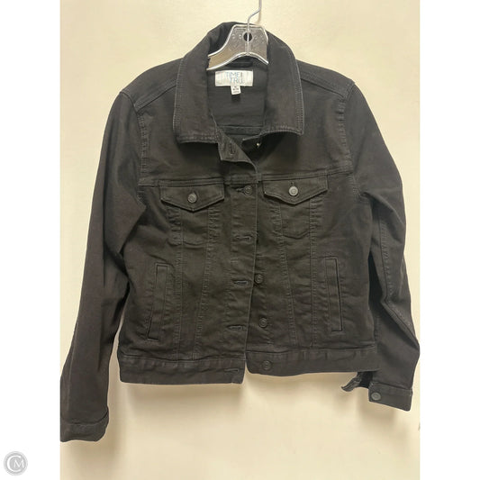 Jacket Denim By Time And Tru In Black, Size: M