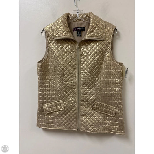 Vest Puffer & Quilted By Peck And Peck In Gold, Size: L